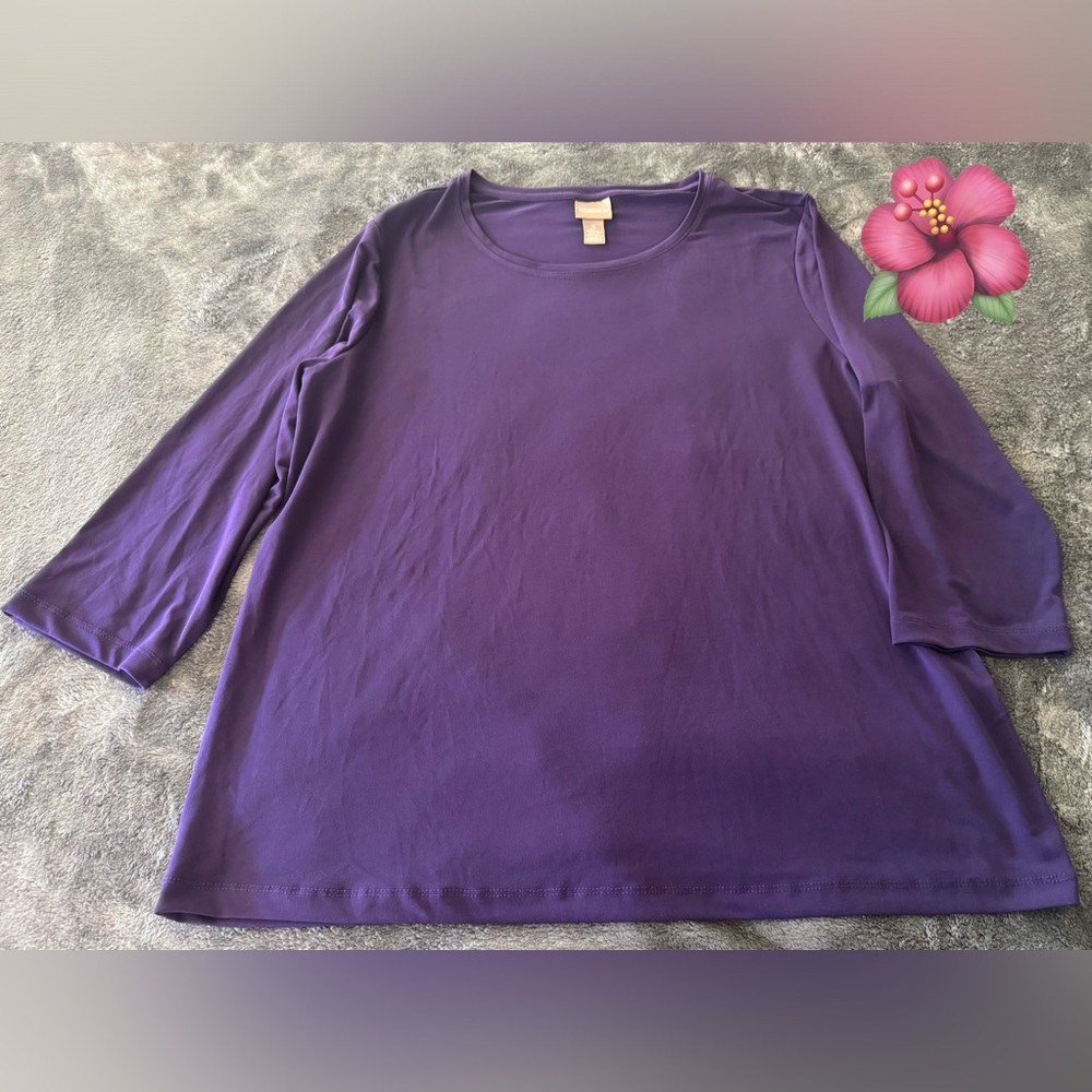 Chico's Rich Purple Long Sleeve Top
